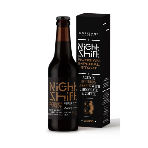 HORIZONT NIGHT SHIFT 2020 RUSSIAN IMP STOUT BOURBON HORDÓS - CHOC&COFFE 