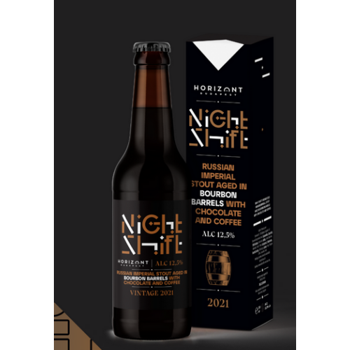 HORIZONT NIGHT SHIFT 2 2021- Russian Imperial Stout bourbon hordóban érlelve csokoládéval és kávéval
