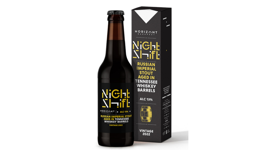 HORIZONT NIGHT SHIFT 2022 2 Russian Imperial Stout Tennessee whiskey hordóban érlelve 0,33L